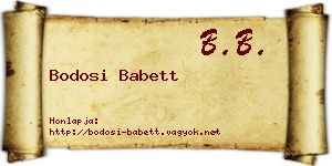 Bodosi Babett névjegykártya